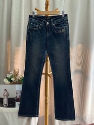 專櫃 Stockton jeans復古磨白刺繡低腰牛仔褲 小喇叭牛仔褲 台灣製 S