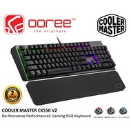 COOLER MASTER CK-550 CK550 V2 RGB BACKLIGHTNING GAMING KEYBOARD WITH WRIST REST AND ON-THE-FLY CONTR