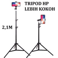 Tripod HP Kamera Camera Tripod Ring Light 1.3 Meter Dan 2.1 Meter Free Holder U - Tiang Tripod Handp