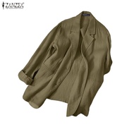 ZANZEA Women's Lightweight & Comfortable Korean Style Office Blazer - Long Sleeve
