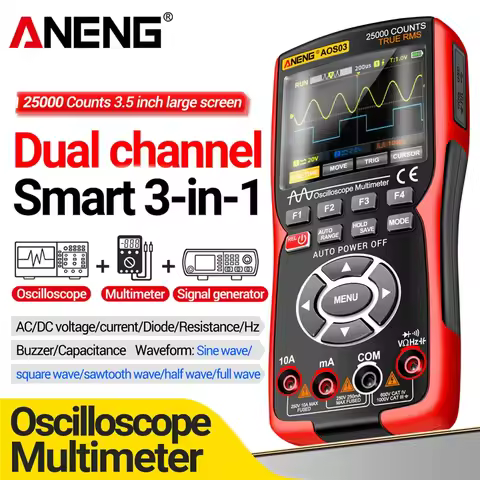 Digital Handheld Battery Multimeter Waveform Output 2 Channel 50MHZ Automotive Oscilloscope Multimet