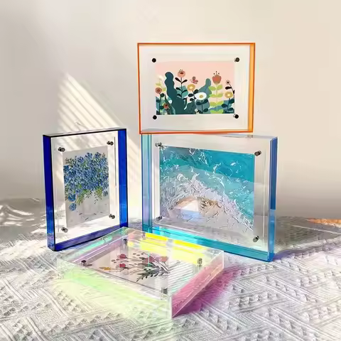 Translucent Acrylic Hollow Photo Frame, Ambient Pendulum, Wall Decoration, Picture Frame, Wedding Ph