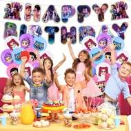 Kpop Demon Hunter Saja Boys Happy Birthday Banner Demon Huntrix Balloons Set Cake Toppers Birthday D