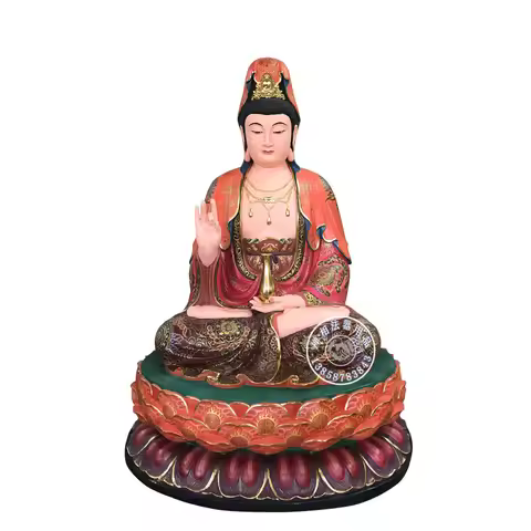 1.08m Buddha Statue Resin Painted Eight Immortals Crossing the Sea Buddhist Decor Sculpture