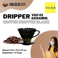 V60 01 Ceramic Coffee Dripper - V60 Coffee Dripper Ceramic - Black