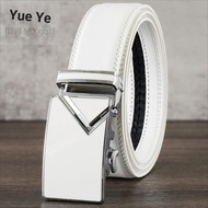 Men Women Belt White Leather Automatic Buckle Belt Golf Simple Business Casual Jeans Belt Fashion Tr