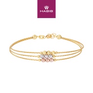 HABIB 585/14K Yellow White and Rose Gold Bracelet 714-BR 3FC01-L