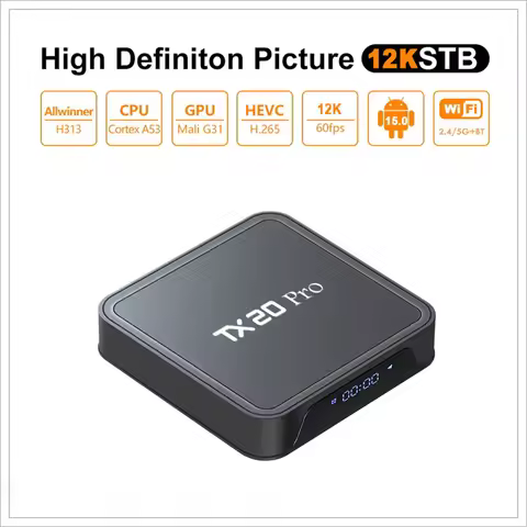 TX20 Pro Android 15 TV Box Allwinner H313 Quad Core 8K Video Decoding Upgrade 16G 256G 5G 2.4G Dual 