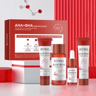 BIYING 4 PCS AHA + BHA + NIACINAMIDE + SALICYLIC ACID SKINCARE SET ACNE CARE, ACNE SCARS & BRIGHTENI