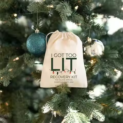 25pcs Holiday Recovery Kits - I Got Too Lit Recovery Kit Favors - Holiday Hangover Kit Bag - Xmas Ho