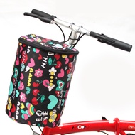 Cycling Bicycle Folding Basket with Cover Waterproof Bike Storage Basket Canvas Bicycle Front Bag Mountain Bike Accessories