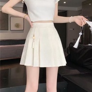 New Chinese Style Chinese Style Jacquard Marquise Skirt Short Skirt High Waist Slimmer Look Pleated 
