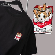 Cute Ciga Cat Graphic Adult Unisex Cotton T-Shirts