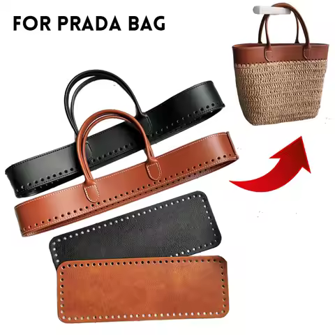 1Set Leather Knit Bag Accessories For Prada DIY Handmade Handbag Tote Bag Crochet Kit Leather Craft 