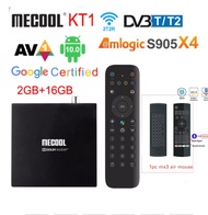 MECOOL KT1 DVB T2 Google Certificated TV Box 10 DVB-T/T2 Amlogic S905X4 4K 2T2R Dual WIFI BT hybrid Player vs gtcombo kuiyaoshangmao