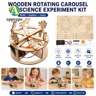 APPEAPE Wooden Carousel Model,  Hands-On Assembly Rotating Carousel Model,  Physics Demonstration Ho