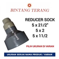 Vlok Sok 5 x 21/2" - 5 x 2" - 5 x 11/2" PVC Reducer/ Verlop Sok/ Over Sok/ Reducer/
