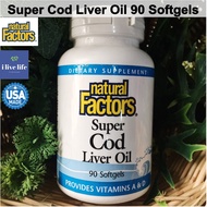 น้ำมันตับปลา จากประเทศไอซ์แลนด์ Iceland Super Cod Liver Oil 1100 mg 90 Softgels - Natural Factors