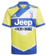 adidas Youth Juventus 21/22 3rd Jersey (Shock Yellow/HI-RES Blue, Large)