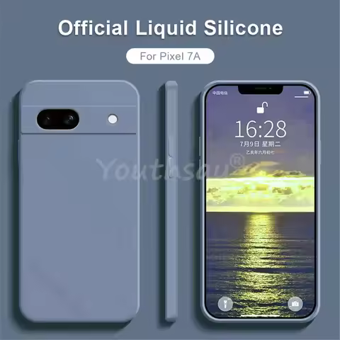 For Google Pixel 7A Case Pixel 8A 8 Pro 7A 6 Pro 6A 7 Cover Liquid Silicone TPU Soft Capa Protector 