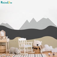 Mountain Baby Large Wall Decals Nursery Woodland Headboard Snow Gray Beige Pattern Toddler Kids Stickers YT6409