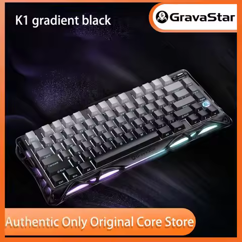 New GravaStar K1 gradient black gradient white mechanical keyboard, three sided flowing light, indep