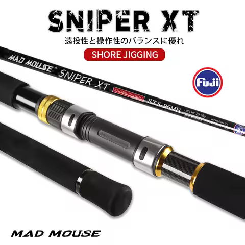 Top MADMOUSE Sniper XT 2.9m 96H/96MH Fuji Parts Cross Carbon Shore Jigging Rod Lure 20-120g PE 1-5# 