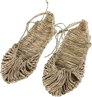 Natural Woven Grass Shoes Fashion Breathable Retro 80s Style Unique Beach Shoes Craft Sandals for Me