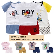 ON SALE Size 100 For 2-3 Years Old Baby's Tall 90cm-100cm Boys Girls Shirts Set Pant Suits Short Sle