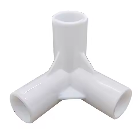 3 way White PVC Tent Feet Corner Center Connector Pipe PVC Straight Elbow Tee Connector Plastic Join