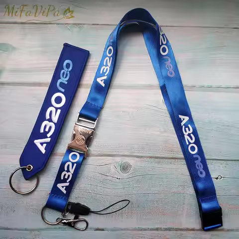MiFaViPa A320 NEO Lanyard AIRBUS Keychain Lanyards Neck Strap Chaveiro Key Chain Blue llavero for ID