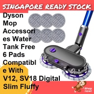 Electric Mop Head Attachment For Dyson V10 Slim / Digital Slim Fluffy SV18 / V12 Vacuum Cleaner With Water Tank + 6 Washable Mop Pad
