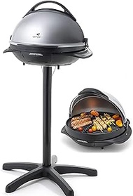 Senya 2 in 1 Electric Barbecue with Single Foot and Table Grill Surface 40 cm Cast Aluminium Plate Removable Lid 2200W SYCK-G043