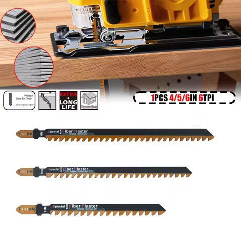 T141Hm1 1-Piece 4 in 6 Tpi Carbide-Tipped Special for Fiber and Plaster T-Shank Jig Saw Blades
