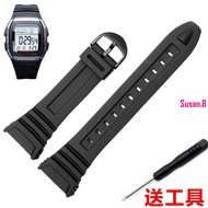 Resin Strap Suitable for CASIO CASIO Men Women Electronic Watch W-96H 1 9A Rubber Watch Strap F99
