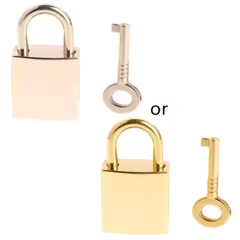 R9UF Mini Square Padlocks with for Key Home Small Keyed Padlocks Vintage for Wish Lock Antique Padlo