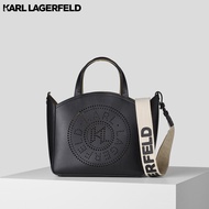 KARL LAGERFELD - K/CIRCLE SMALL PERFORATED LOGO TOTE BAG 231W3052 กระเป๋าถือ