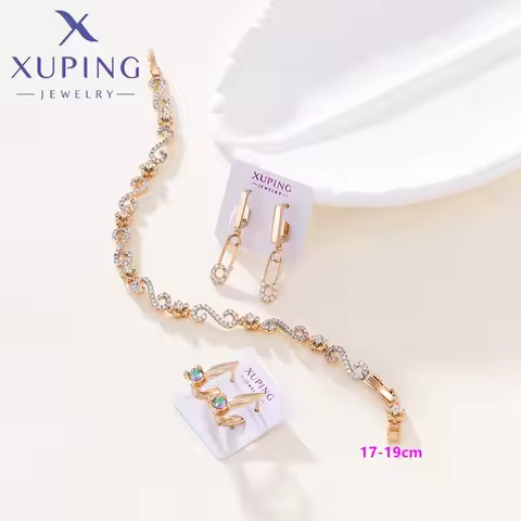 Xuping Jewelry Fashion Designs Promotion Mixed Earrings Bracelets Necklaces for Women Party Gift