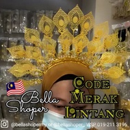 Sanggul Lintang Siti Merak Daun Crown Tradisional Pengantin Melayu Mahkota Gold Peacock Gendik Tunan