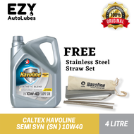 Caltex Havoline Semi Syn 10W40 4L (FOC Stainless Steel Straw Set)👉 Caltex Engine Oil 100% ORIGINAL