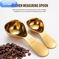 OHWK Coffee Bean Measuring Spoons, 15/30ml Stainless Steel Coffee Scoops, Durable 1 Tbsp or 2 Tbsp E