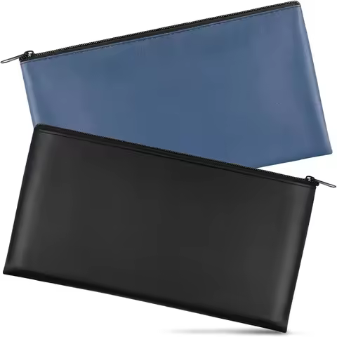 2 pcs zipper money pouch for cash, bank book, money pouch, cash, coins, cosmetics, tickets and tools