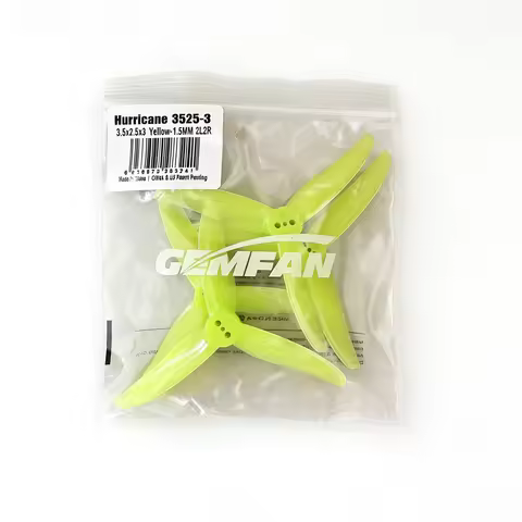 Gemfan 3525 Hurricane 3-Blade PC Propeller (2 Pairs: 2CW+2CCW), 89.5mm, 2.5" Pitch, T-mount 1.5mm, F