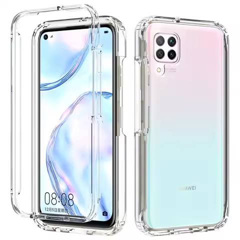 2 in 1 Hybrid Armor Shockproof Phone Case For Huawei P40 Lite Nova 6 SE 7i 6.4" Hard Plastic Frame T
