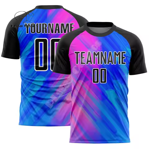 Custom Name Gradient Graffiti Soccer Jersey Football Vintage Retro 3DPrint Harajuku Summer Streetwea