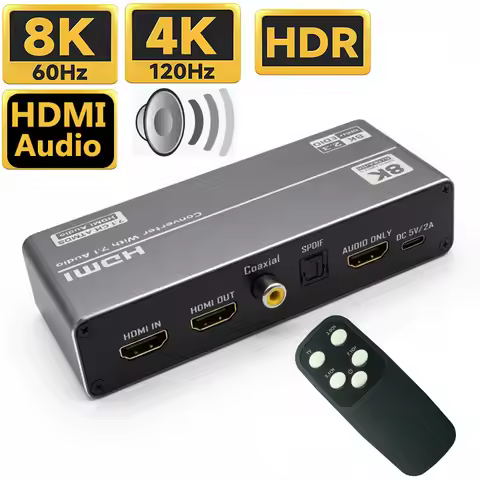 HDMI 2.1 Audio Extractor Converter 4K 120Hz HDMI 2.1 Audio Converter 8K HDMI to HDMI Audio+Video+Dig