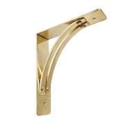 SIKU 6-3/4" Angle Bookshelf Support - Double Rivet Arch BRC8100A Polished Brass/