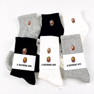 BAPE Bathing Ape Head Embroidered Crew Socks