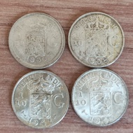 koin nederlandsch indie 1/10 cent tahun 1930, 1938, 1942, 1945