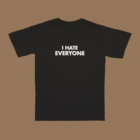 90s Harajuku I Hate Everyone Lettering T Shirt Womens Y2k Gothic Summer T Shirt Streetwear White T S